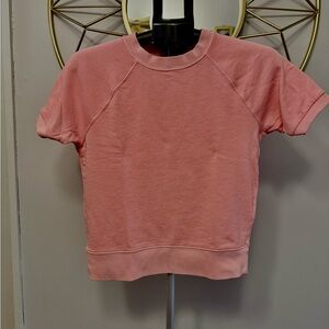 GAP (2021) Official Women's Sweats Short Sleeve Coral Raglan Sweatshirt XS Size